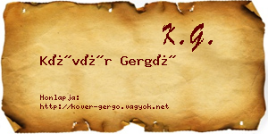 Kövér Gergő névjegykártya