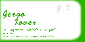 gergo kover business card